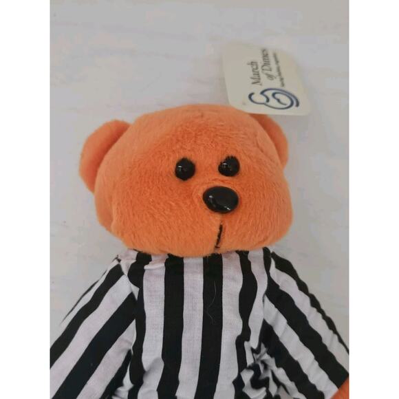 Vintage Plushland Teddy Bear Bean Bag Plush March of Dimes "Stripes" 2000 - Picture 2 of 7